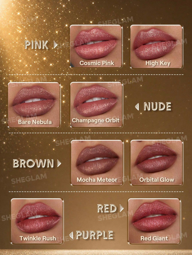 رژلب مایع گلیتری شاین مات شیگلم مدل SHEGLAM Stardust Swipe